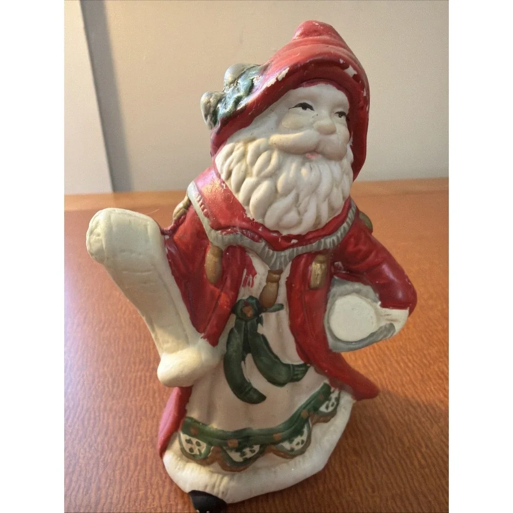 Christmas Santa Claus with Present Gift Sack Bisque Figurine Figure